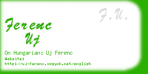 ferenc uj business card